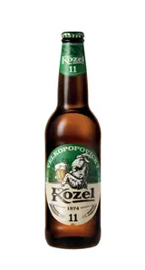 Velkopopovický Kozel 11° pivo ležák světlý sklo 0,5 l