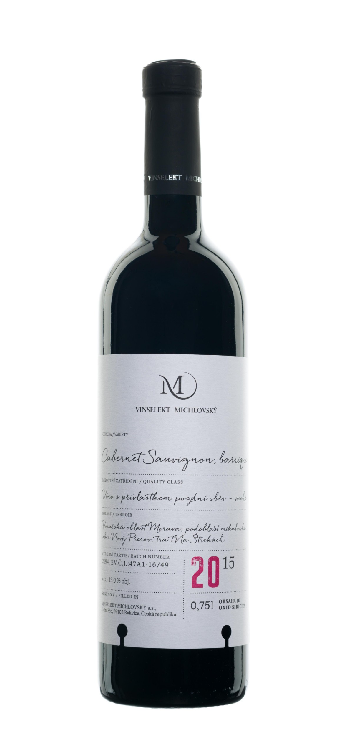 Vinselekt Michlovský Cabernet Sauvignon barrique pozdní sběr 0,75l