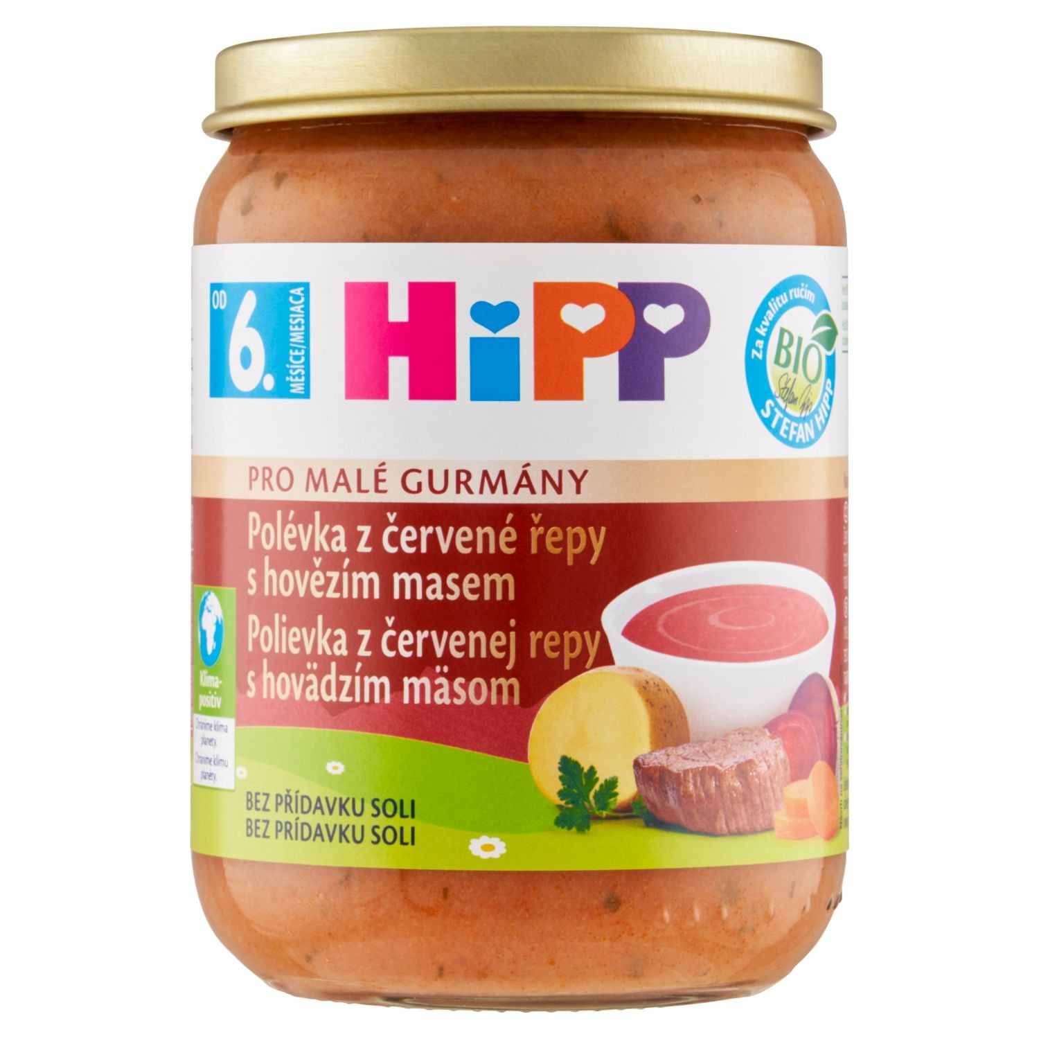 HiPP BIO Polévka z červené řepy s hovězím masem 5m +190g