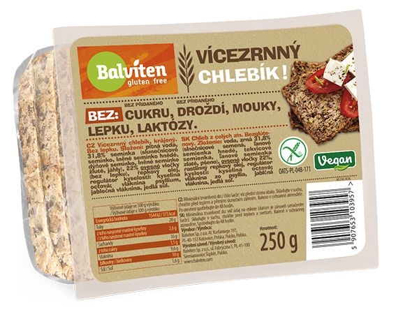 Balviten Chléb vícezrnný bezlepkový  250g