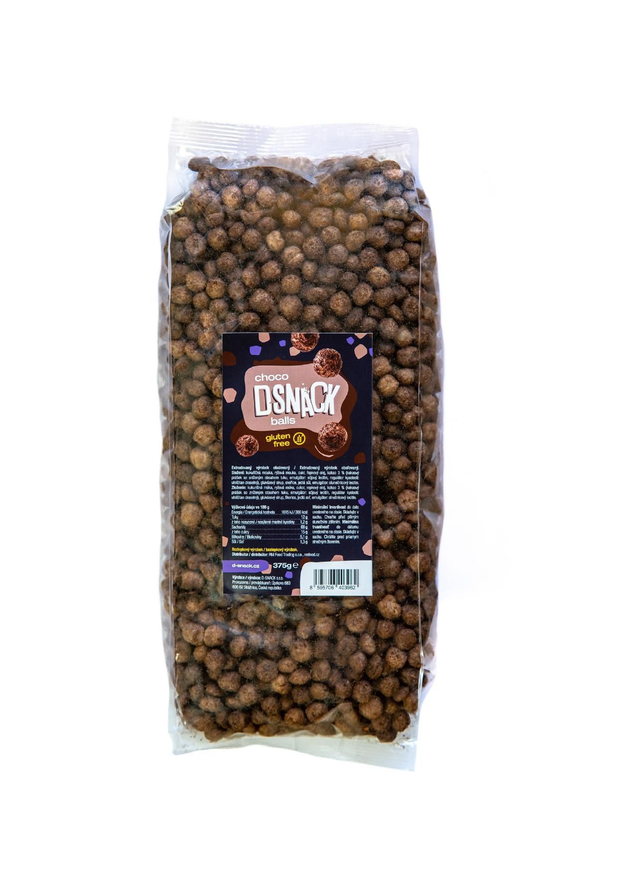 D-snack Bezlepkové kuličky kakaové obilninové 375 g