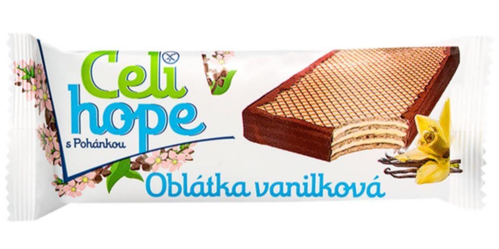 Celihope Oplatka s vanilkovou krémovou náplní máčená v kakaové polevě 35 g