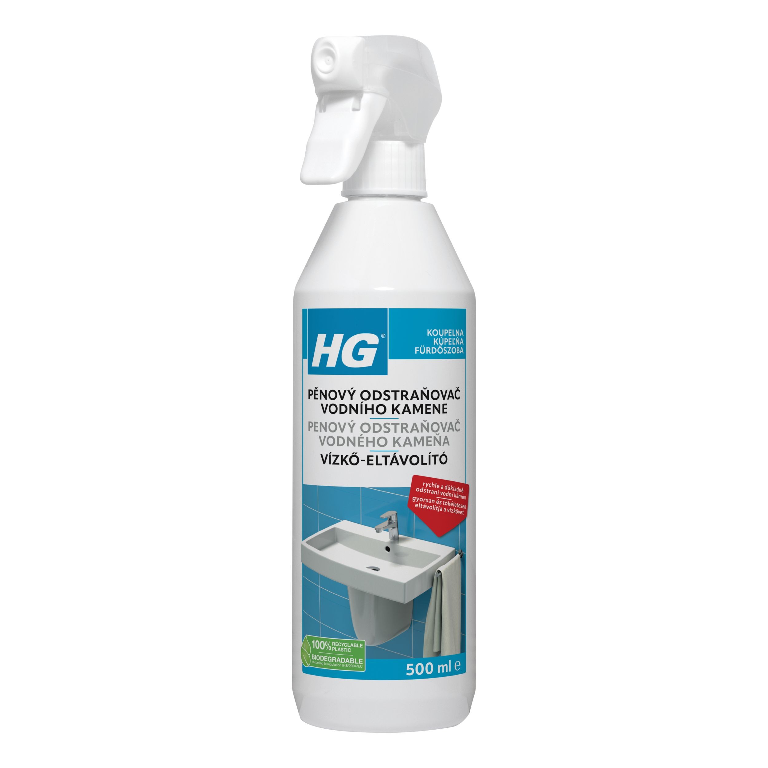 HG Koupelnový pěnový čistič vodního kamene 500 ml
