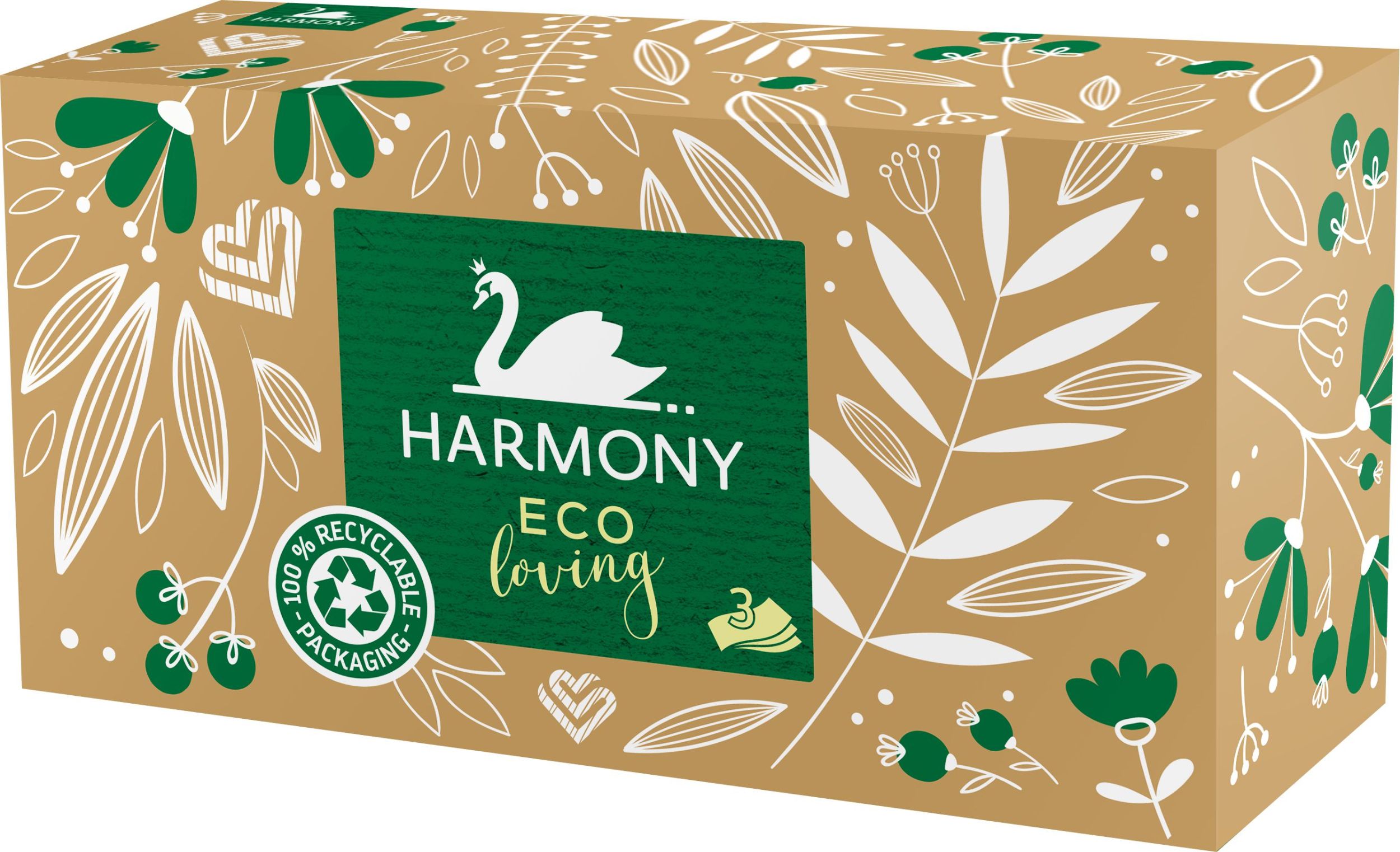 Harmony Kapesníky Eco Loving 3vrstvé 100ks