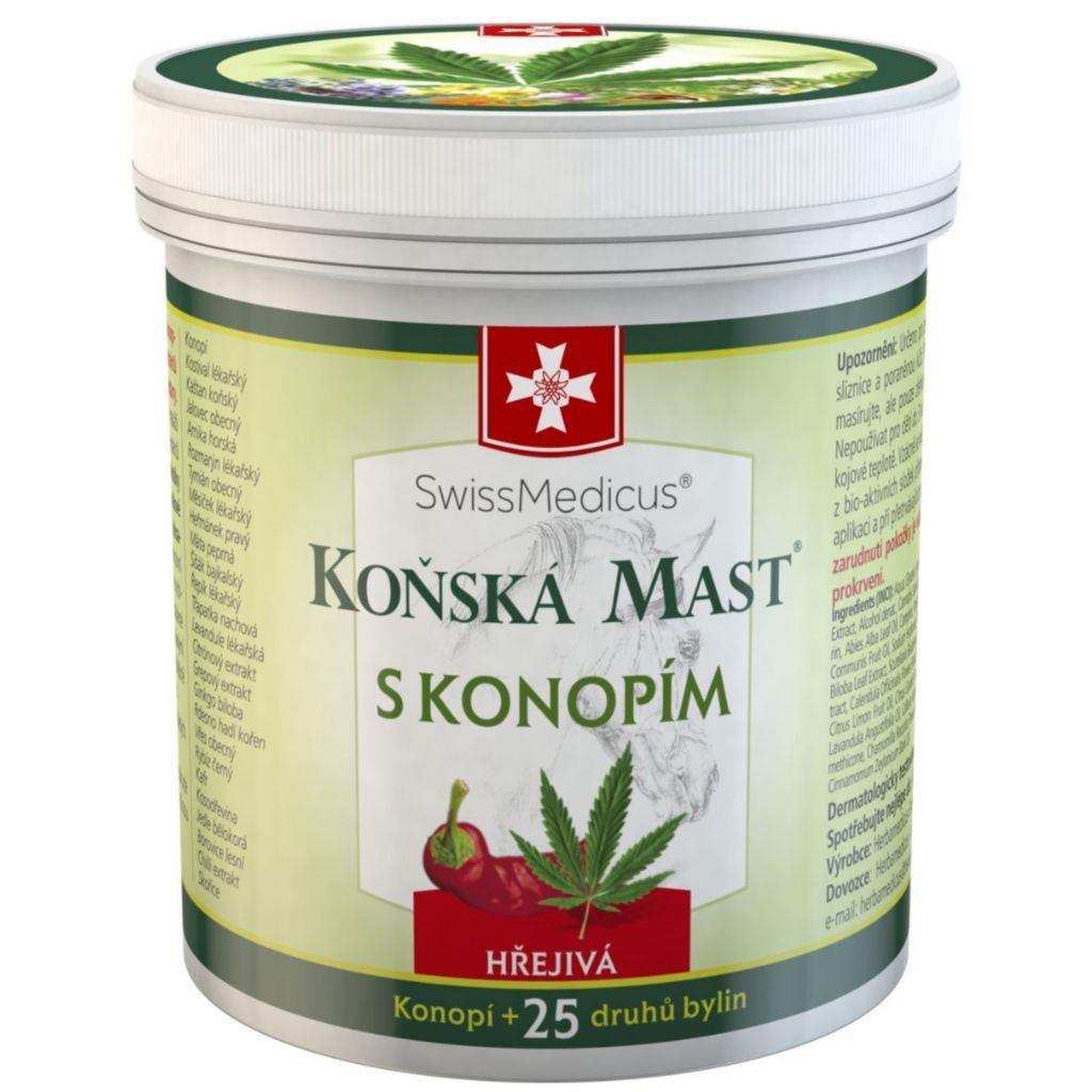 SwissMedicus Koňská mast s konopím hřejivá 250 ml