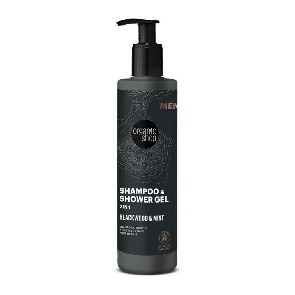 Organic Shop Sprchový gel ašampon 2 v 1 Blackwood a máta 280ml