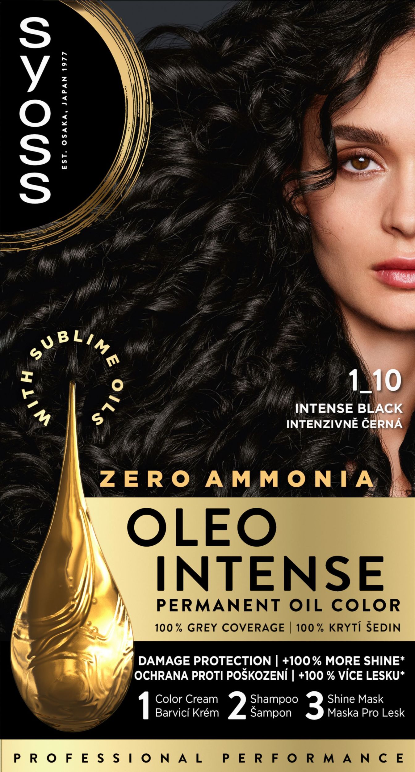 Syoss Oleo Intense barva na vlasy intenzivně černý 1-10 50 ml