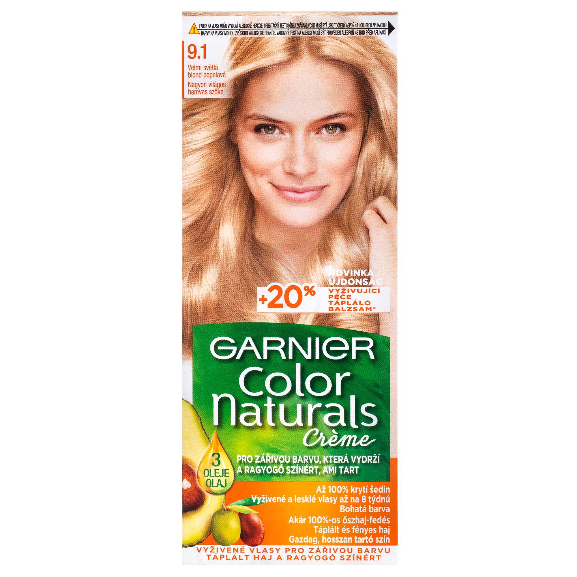 Garnier Color Naturals permanentní barva na vlasy 9.1 velmi světlá blond popelavá