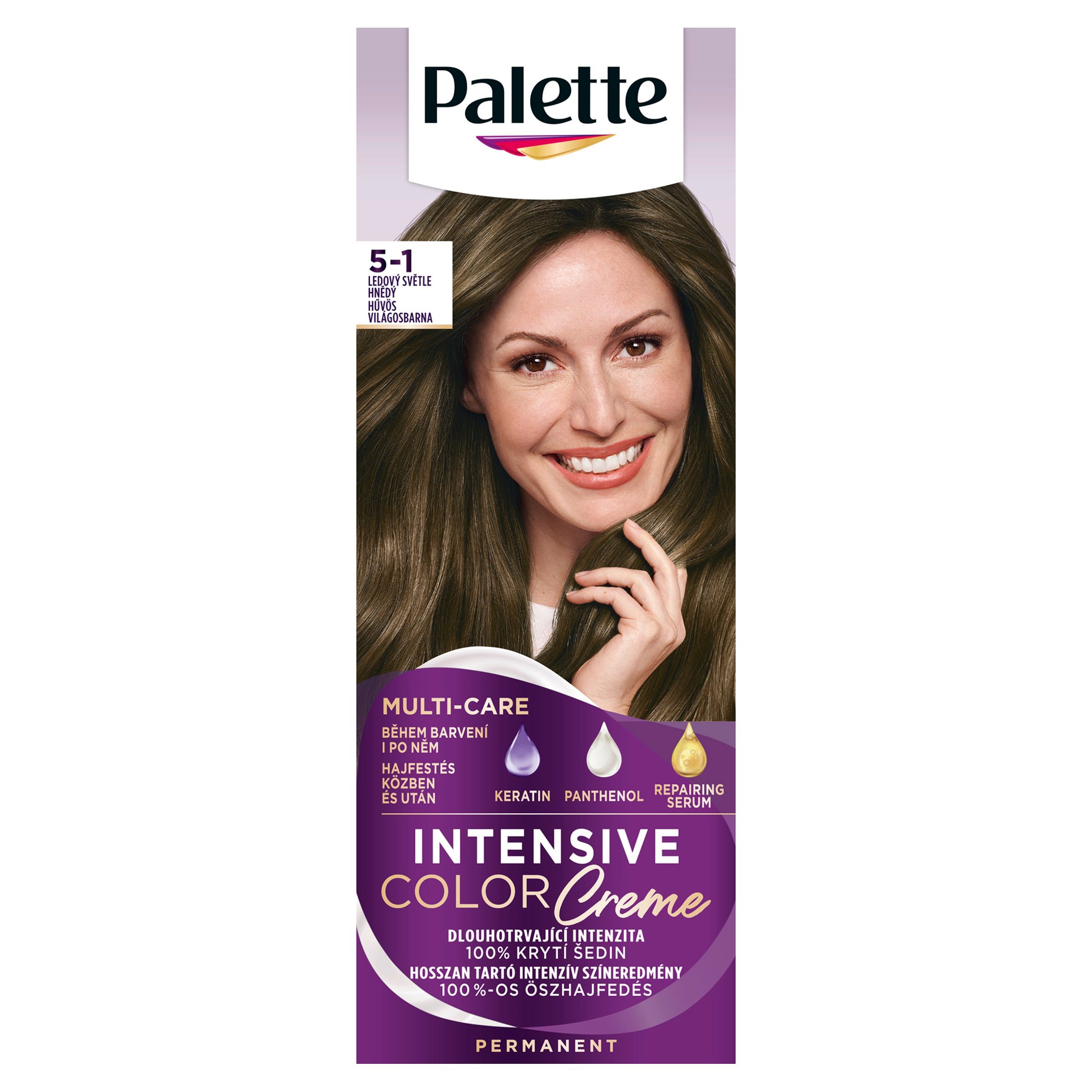 Palette Intensive Color Creme barva na vlasy ledový světle hnědý 5-1 1 ks