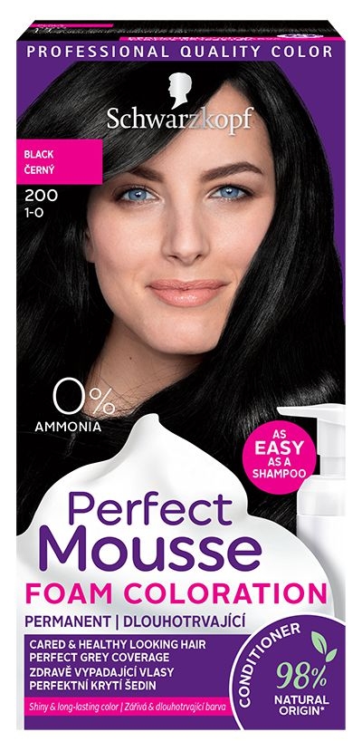 Schwarzkopf Perfect Mousse barva na vlasy černý 200 35 ml