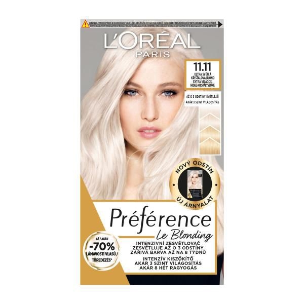 L'Oréal Paris Preférence Le Blonding 11.11 Ultra světlá křišťálová blond 40+80+54ml