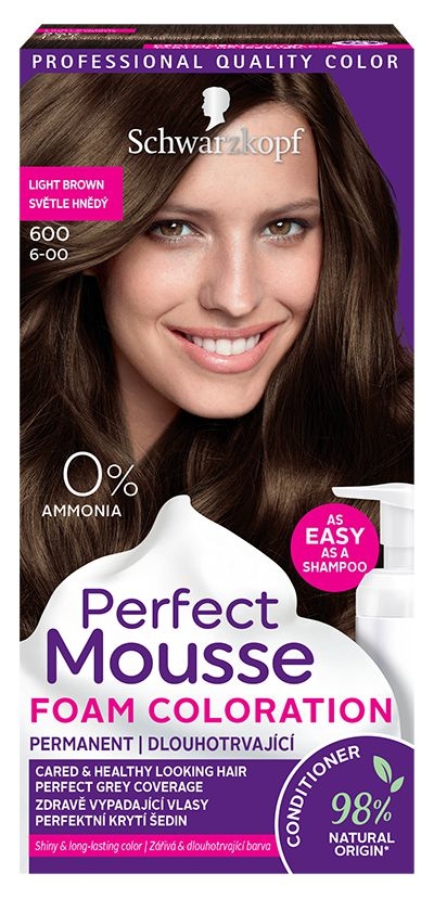 Schwarzkopf Perfect Mousse barva na vlasy světle hnědý 600 35 ml