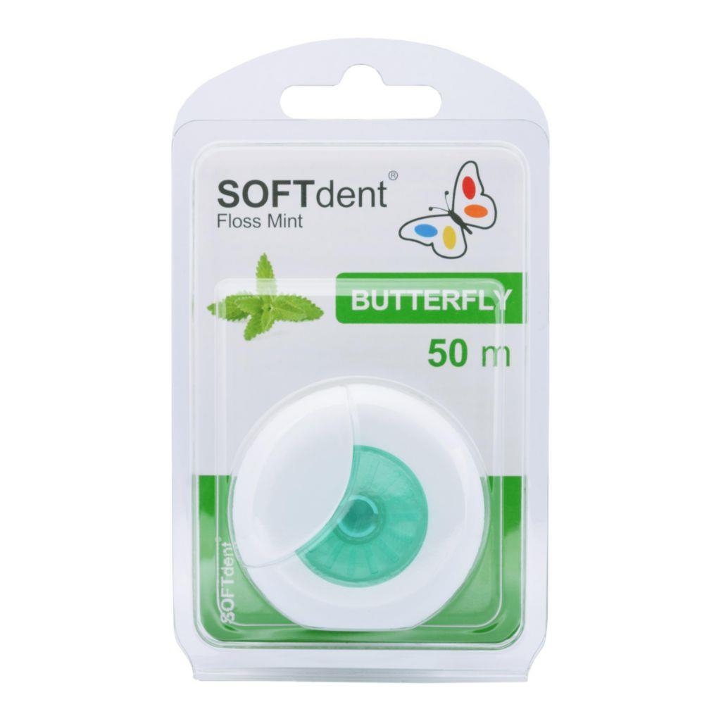 SOFTdent Butterfly dentální nit s mátou 50 m