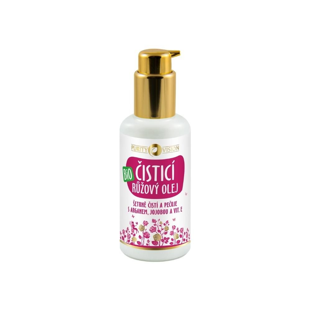 Purity Vision Bio Růžový čisticí olej s arganem, jojobou a vit. E