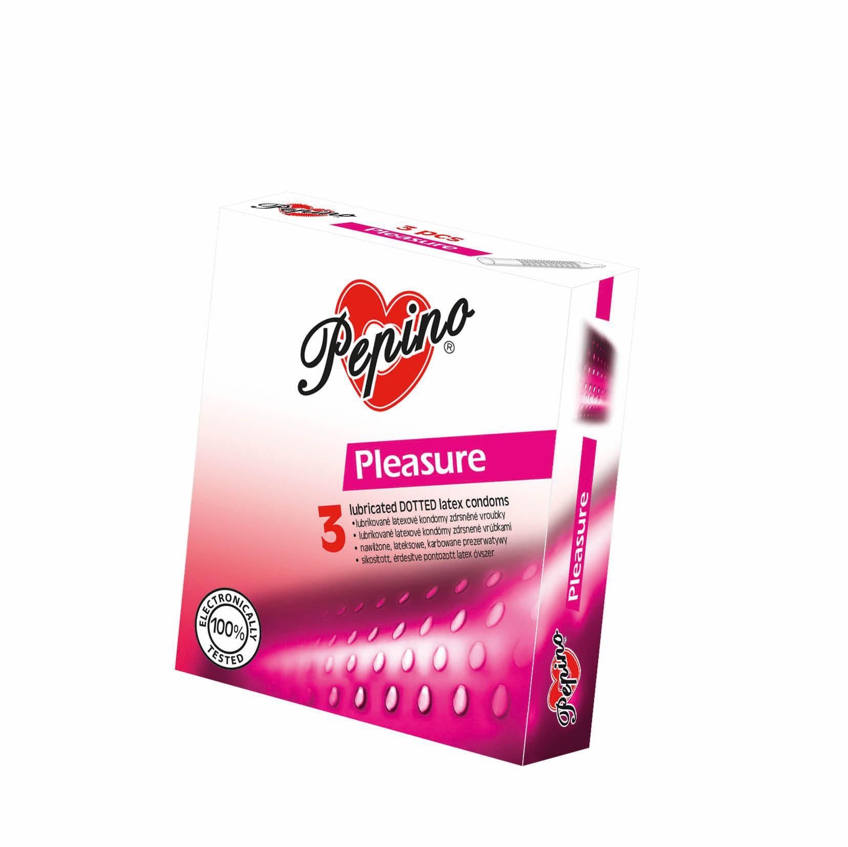 Pepino Pleasure kondomy s dráždivými vroubky 3 ks
