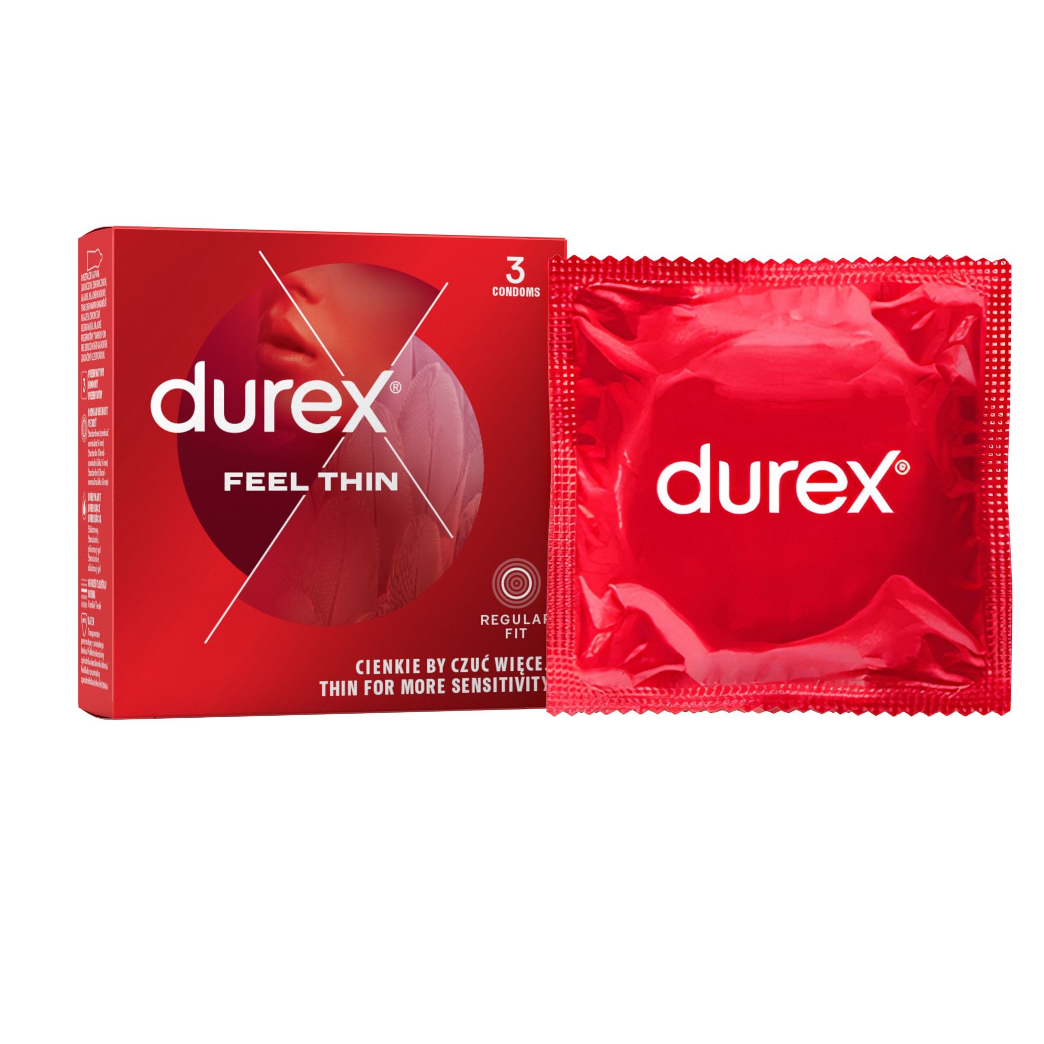 Durex Feel thin tenké kondomy pro větší citlivost 3 ks