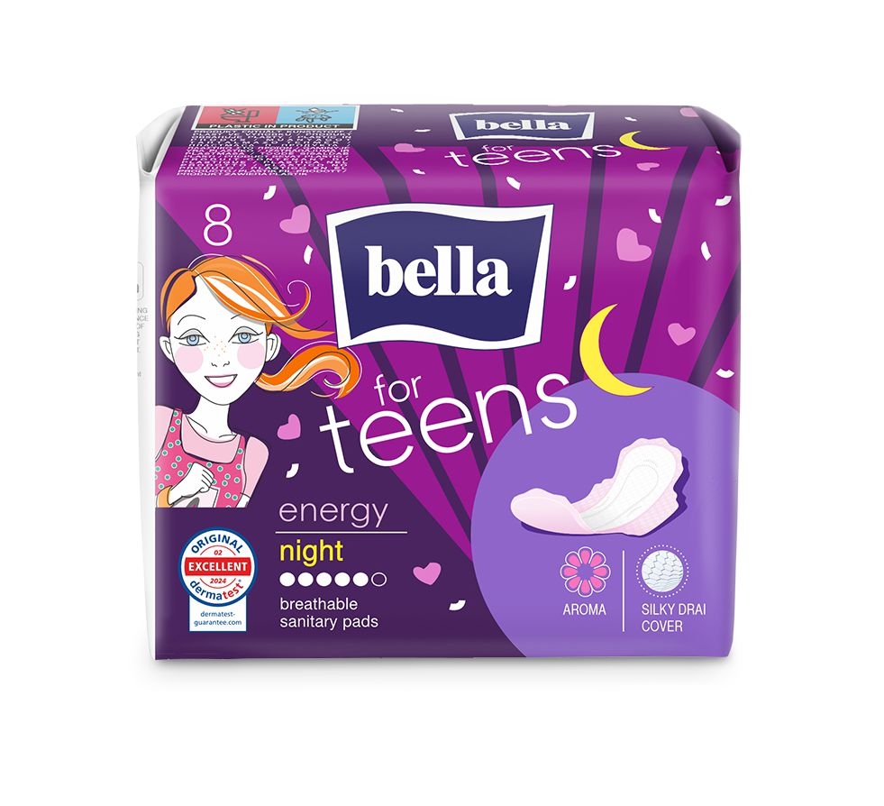 Bella for Teens Energy Night menstruační vložky noční 8 ks