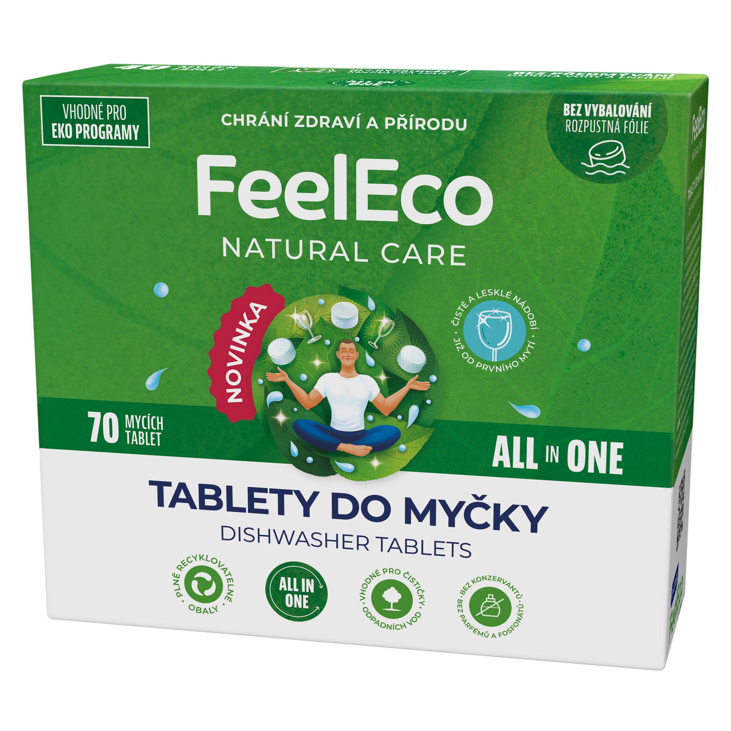 FeelEco Tablety do myčky nádobí All in One 70 mycích tablet, 980 g