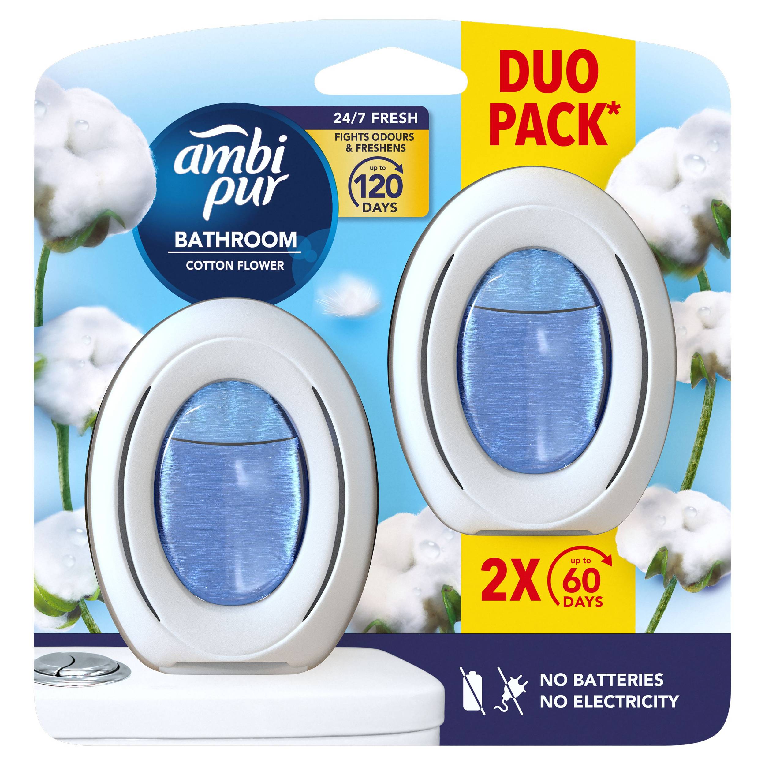 Ambi Pur Bathroom Cotton Fresh osvěžovač vzduchu 2 ks