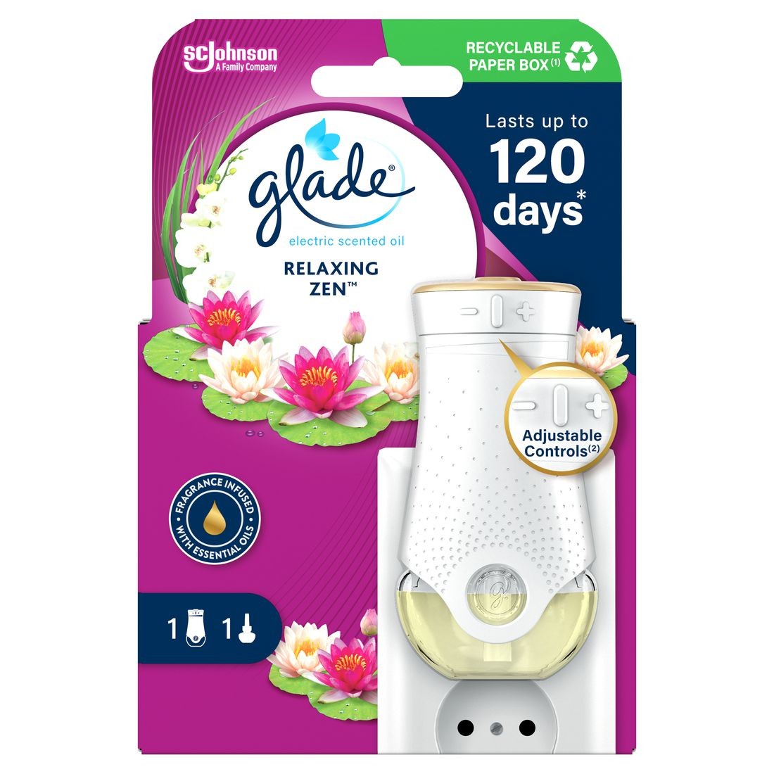 Glade Electric Scented Oil Relaxing Zen Elektrický tekutý osvěžovač vzduchu 20 ml