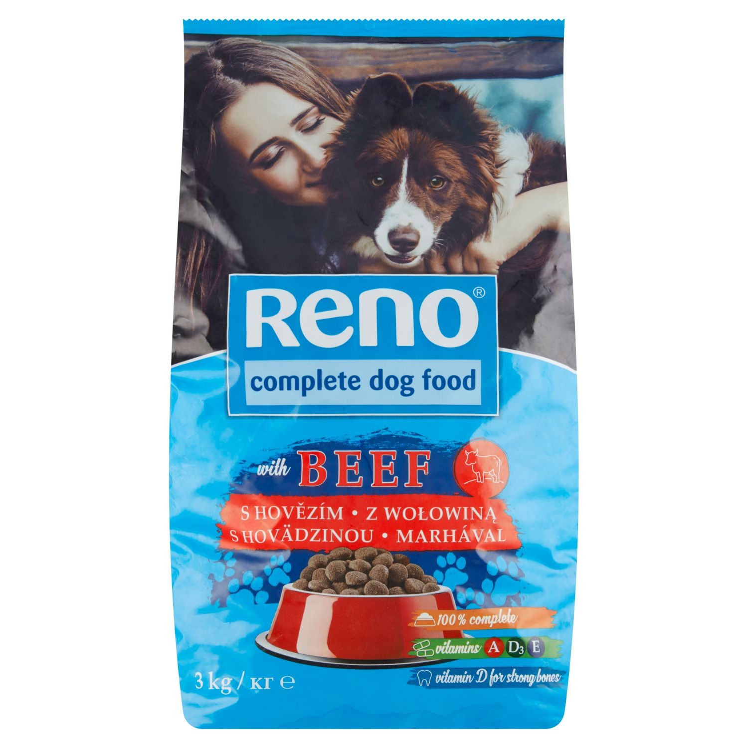 Reno Kompletní krmivo pro dospělé psy s hovězím 3kg