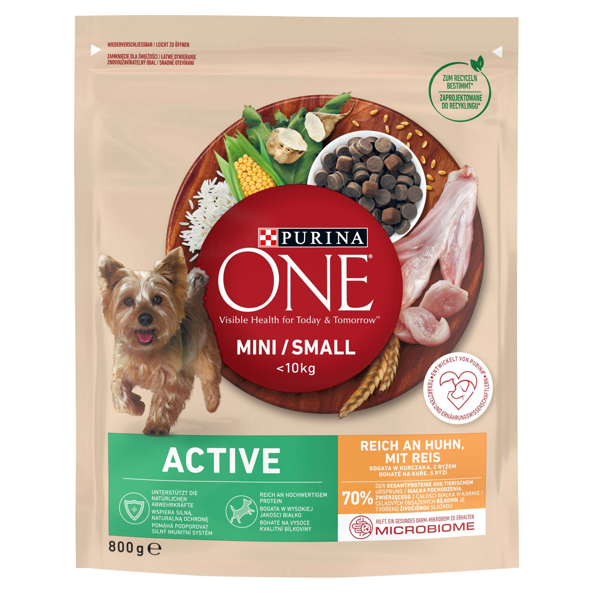 One Mini Dog Active Kuřecí s rýží 800 g