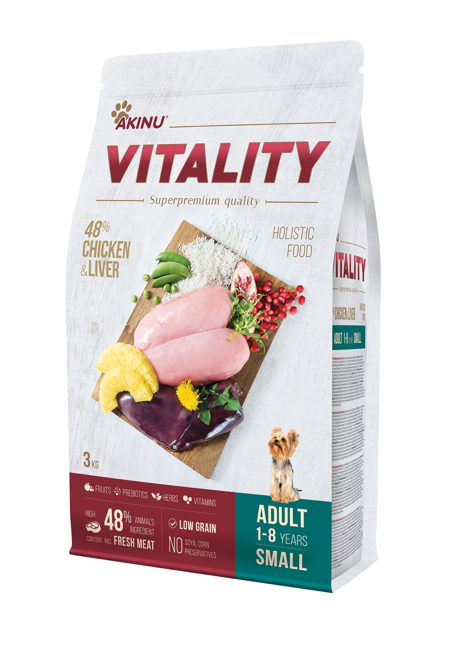 Akinu VITALITY Dog adult small chicken & liver 3kg