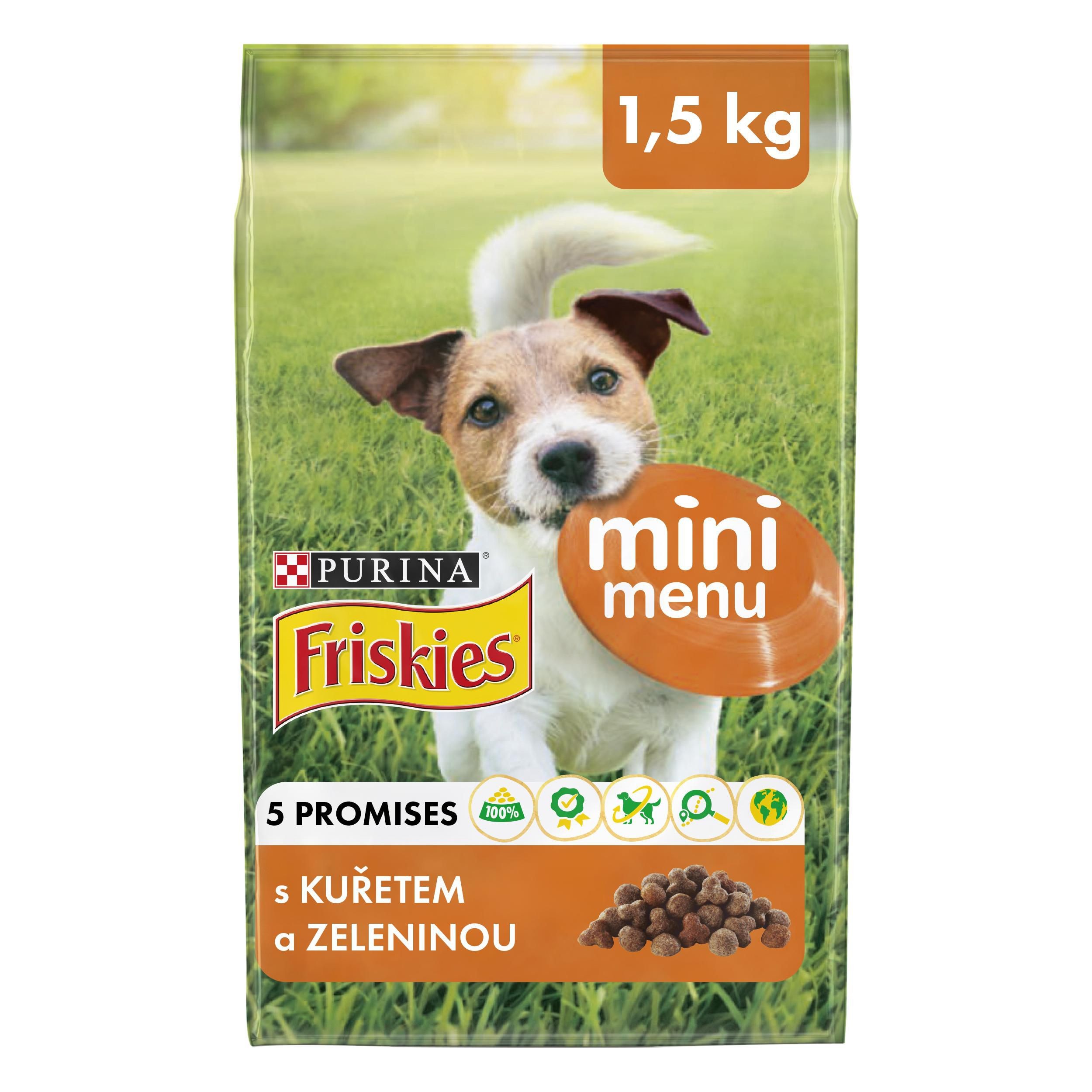 Friskies Pro malé dospělé psy Mini Menu s kuřetem a zeleninou 1,5 kg