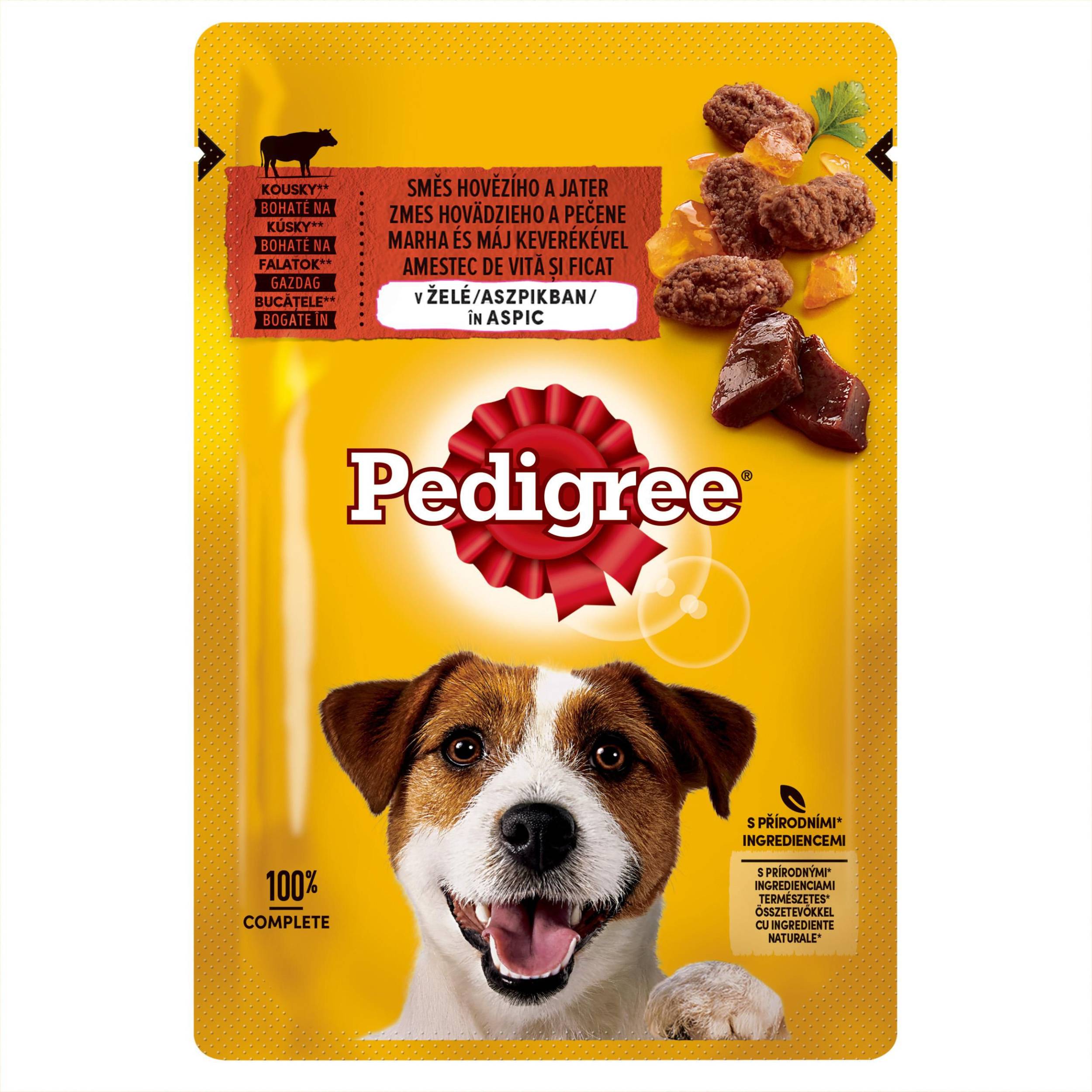 Pedigree kapsička hovězí s játry v želé pro dospělé psy 100g