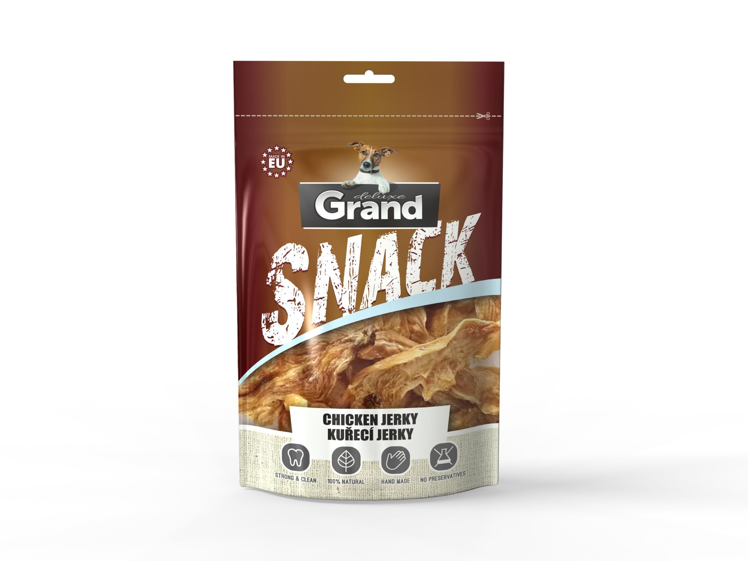 Grand Kuřecí Jerky - pamlsek pro psy, sušené kuřecí maso 100g