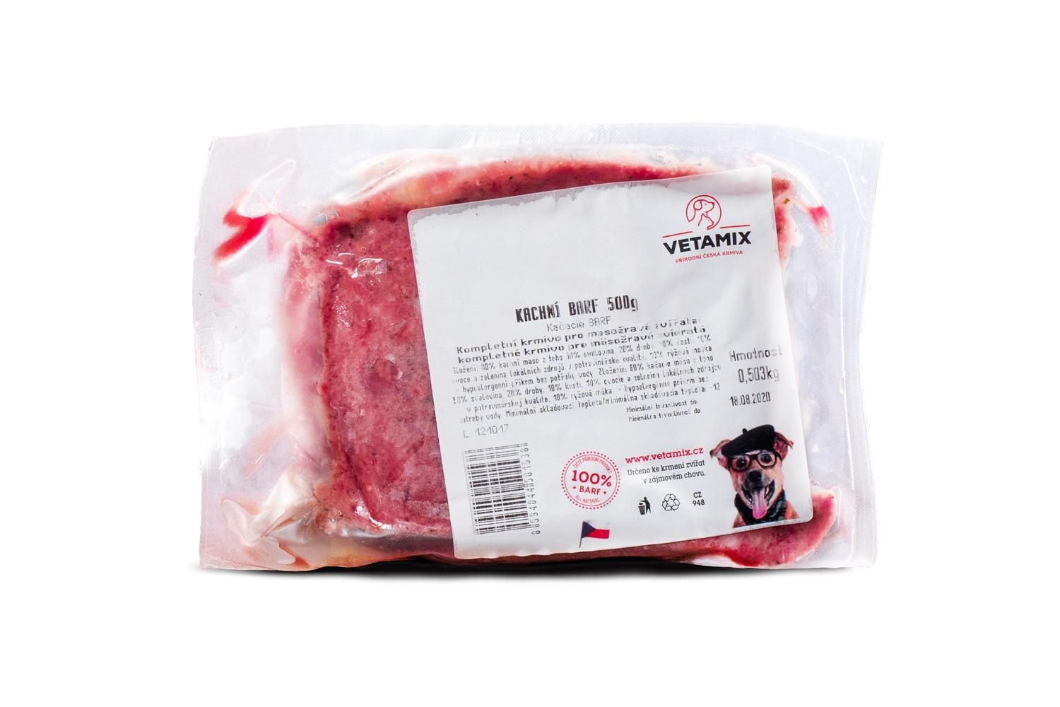 Vetamix Kachní barf mražený 500g