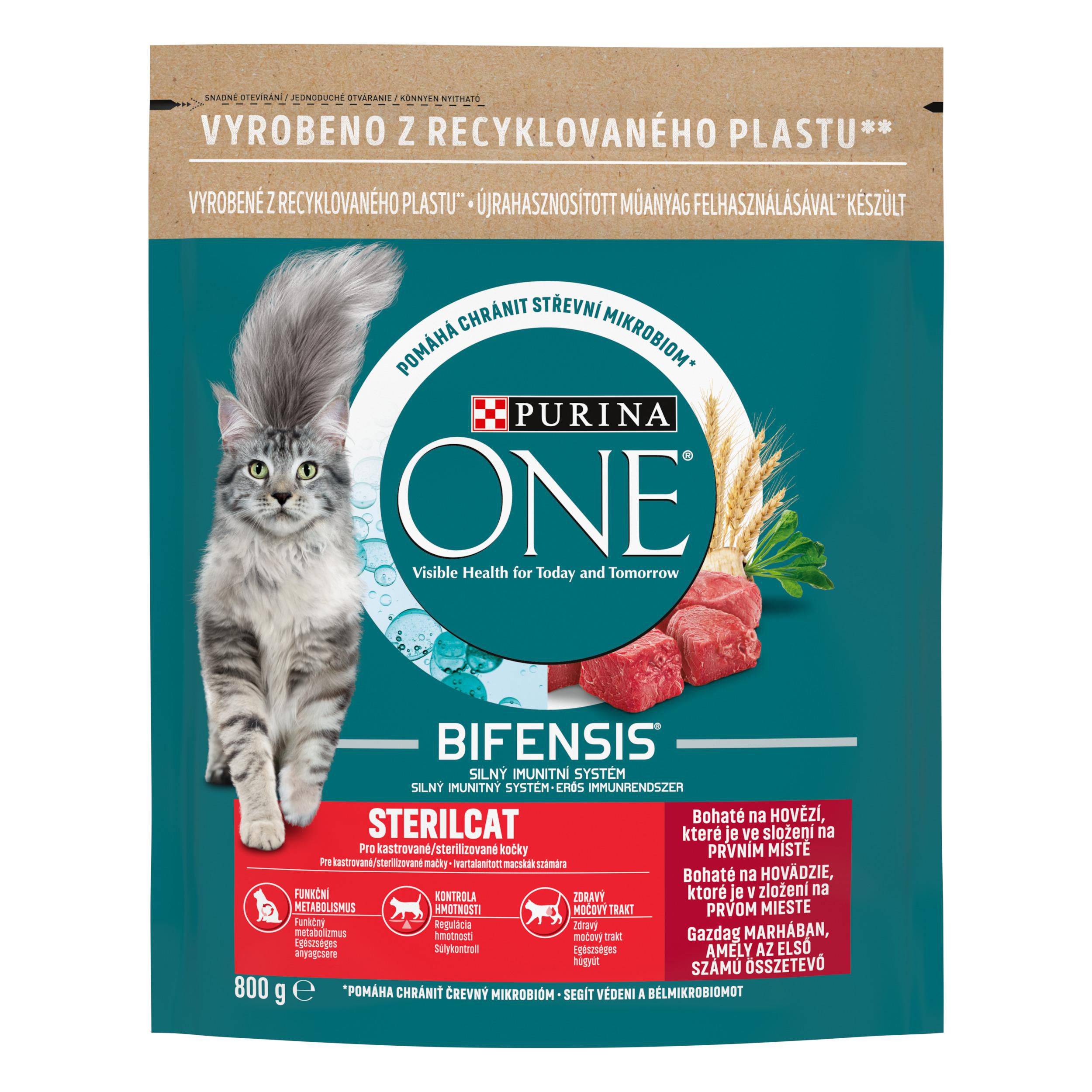 Purina ONE Sterilcat bohaté na hovězí a pšenici 800 g