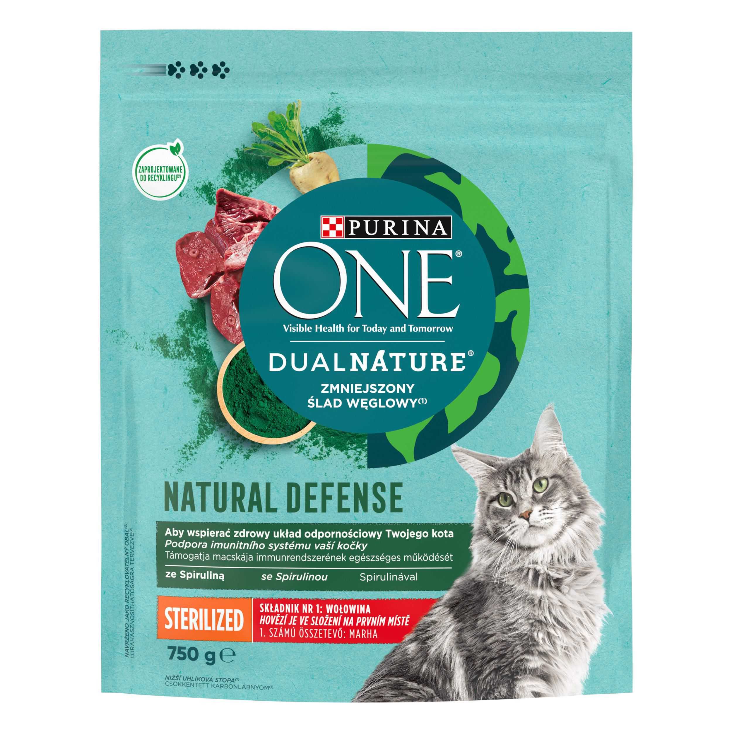 Purina ONE Dual Nature Sterilcat s hovězím a spirulinou 750 g