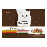 Gourmet A la Carte Multipack (kuře, hovězí, pstruh, tmavá treska) 4x85 g