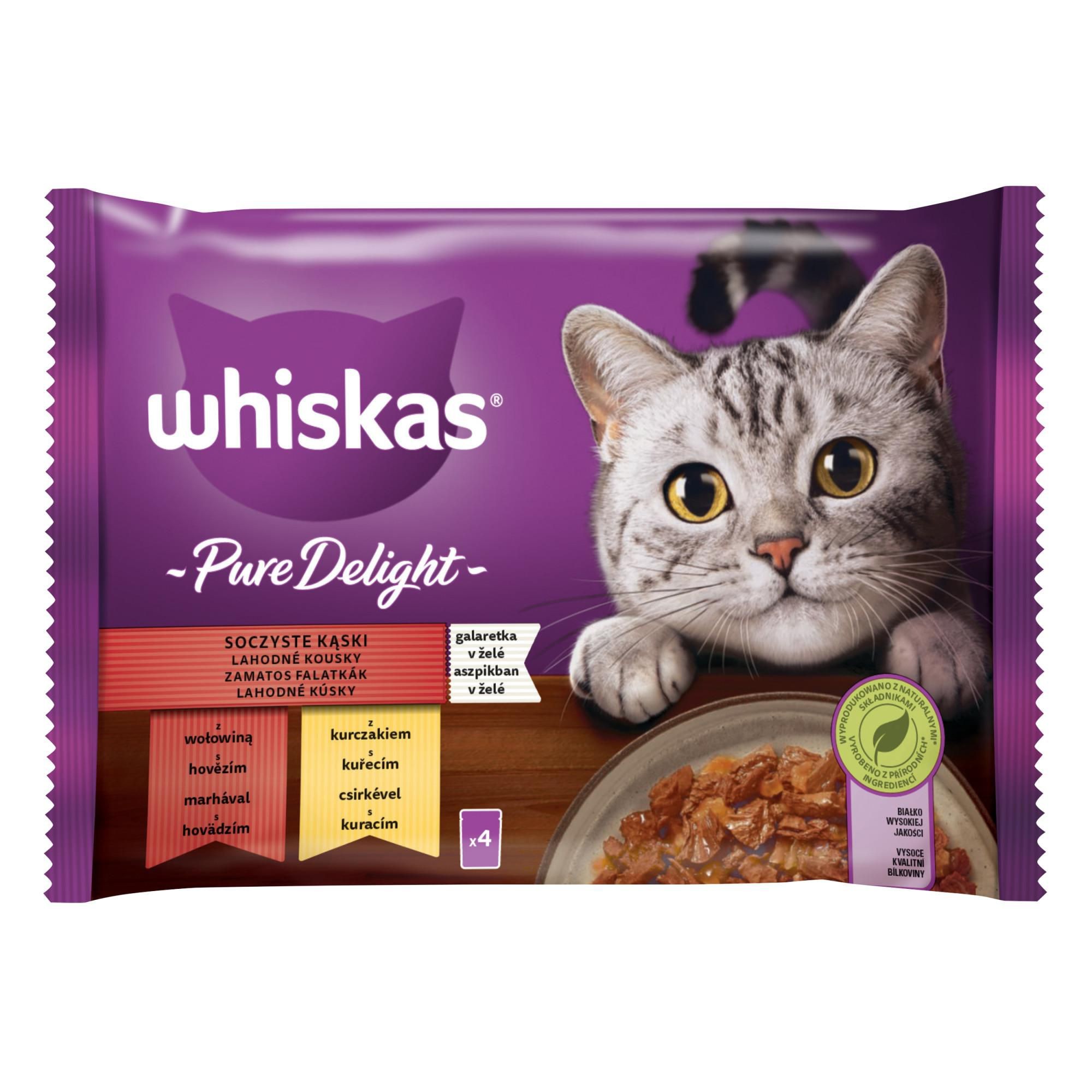 Whiskas Pure Delight klasický výběr v želé pro dospělé kočky 4 x 85 g