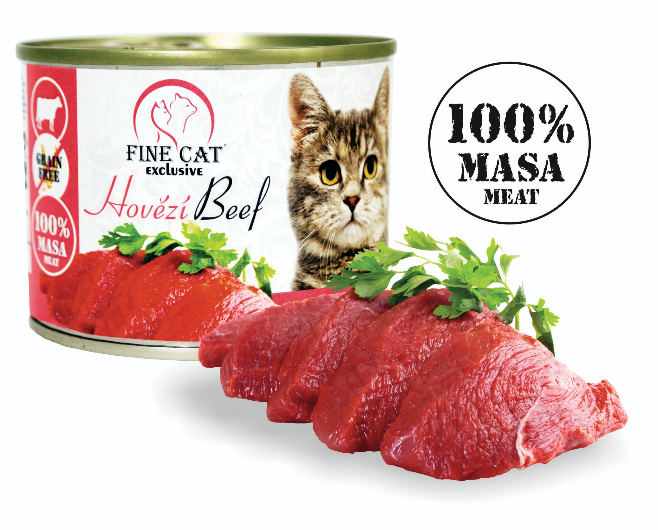 Fine Cat Exclusive konzerva pro kočky Hovězí 100% masa 200g