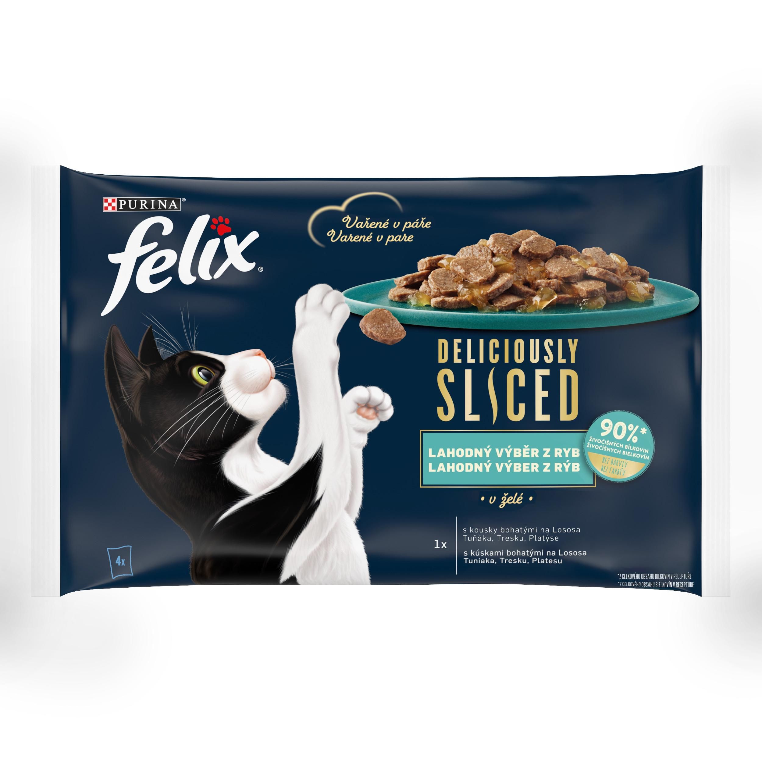Felix Deliciously Ryby v želé losos/ tuňák/ treska/ platýs 4 x 80 g
