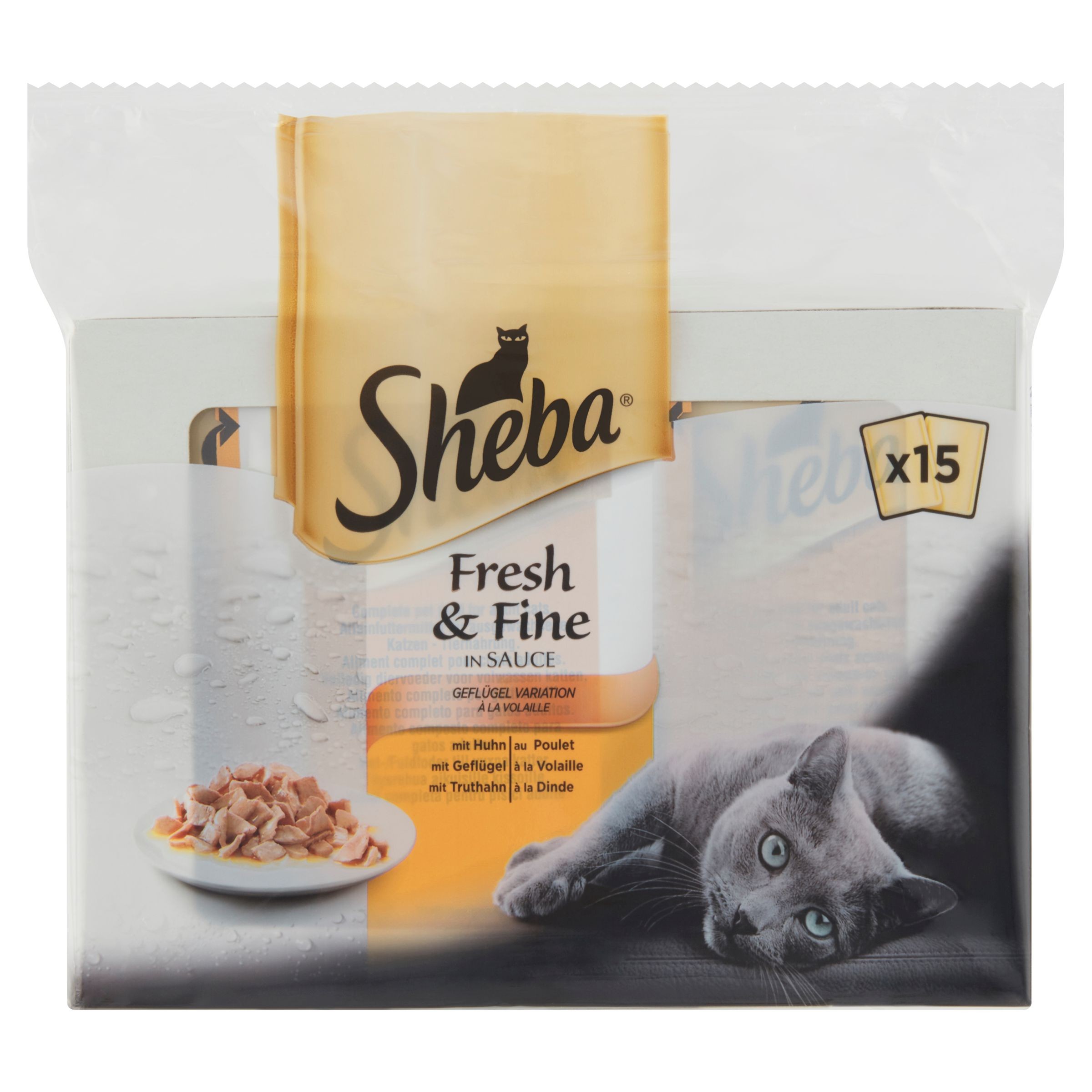 Sheba Fresh & Fine Kompletní krmivo pro dospělé kočky 15 x 50g