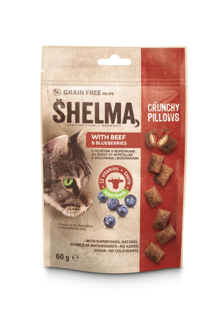 Shelma bezobilné polštářky pro kočku hovězí/borůvka 60 g