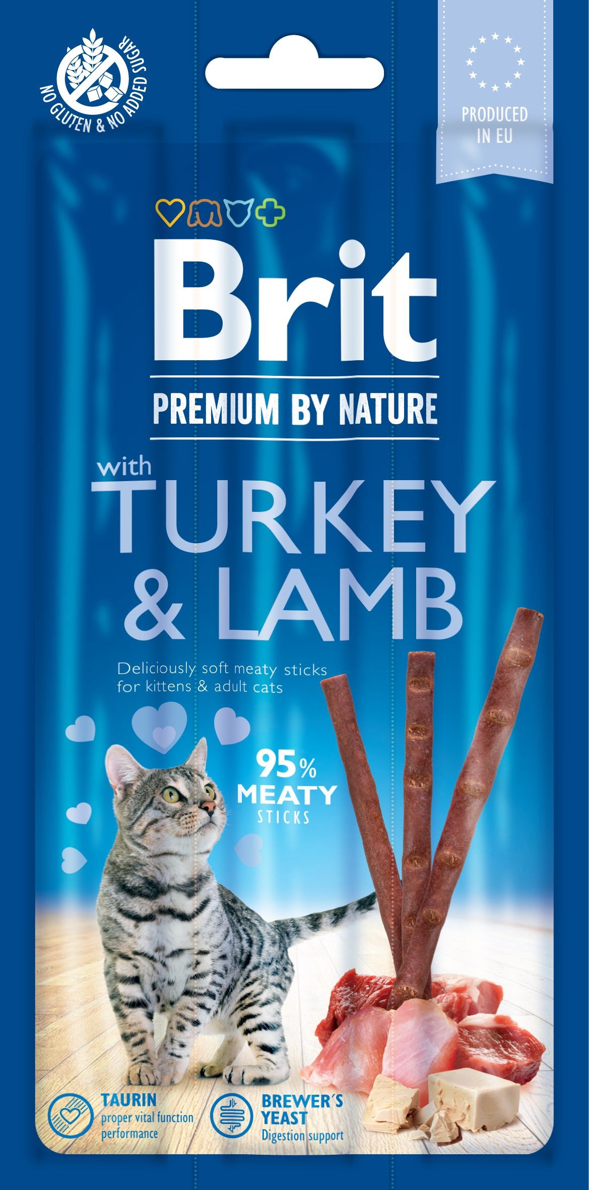 Brit Premium by Nature Cat Sticks with Turkey & Lamb (3 sticks)