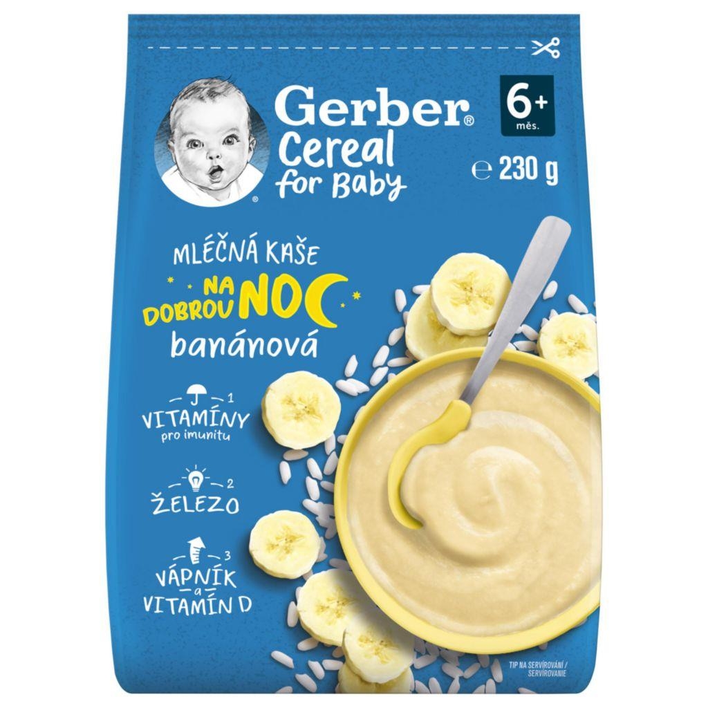 Gerber Cereal mléčná kaše banánová Dobrou noc 4m+ 230g