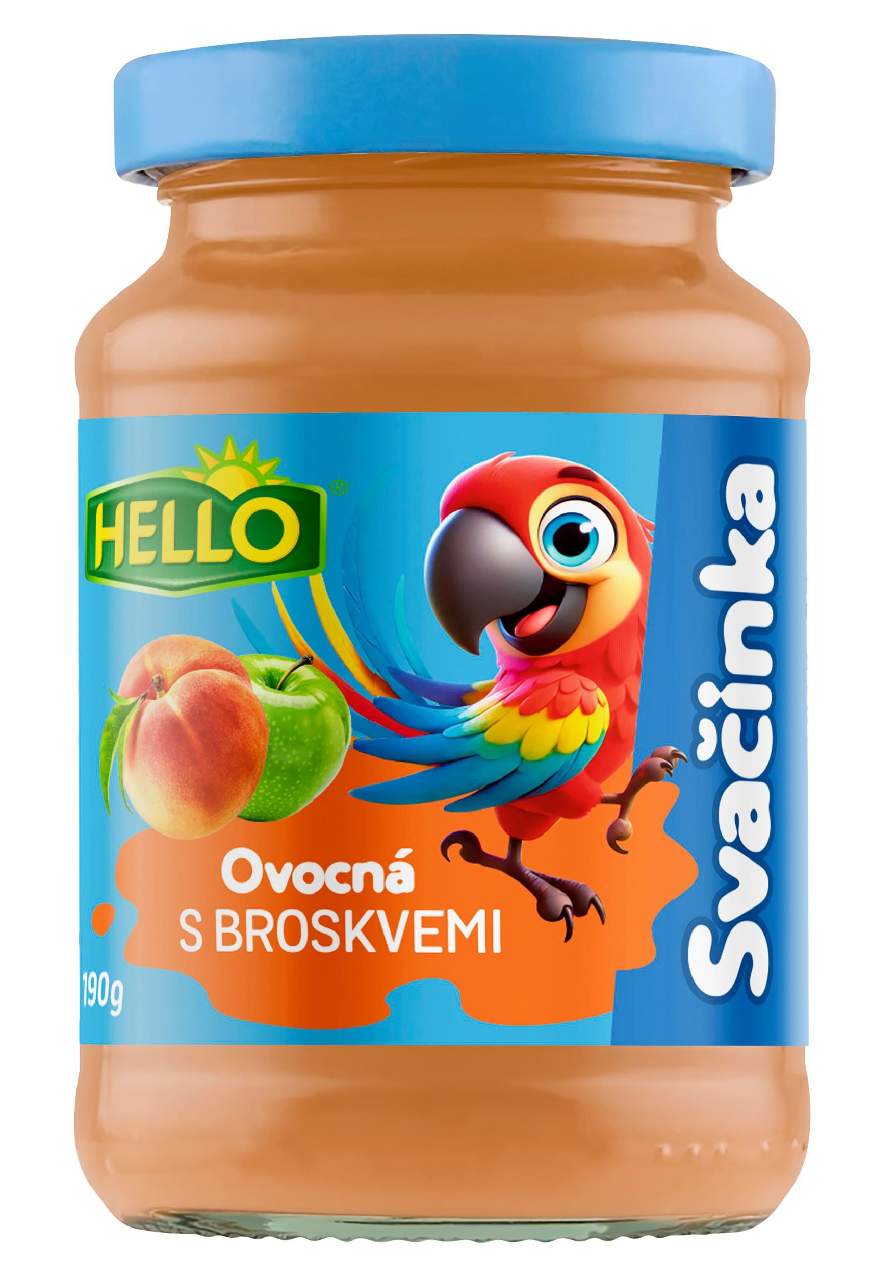 Hello Ovocná přesnídávka broskev sklo 190 g