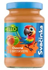 Hello Ovocná přesnídávka broskev sklo 190 g