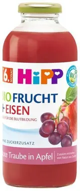 HiPP BIO Jablko a červené hrozny + železo 500 ml