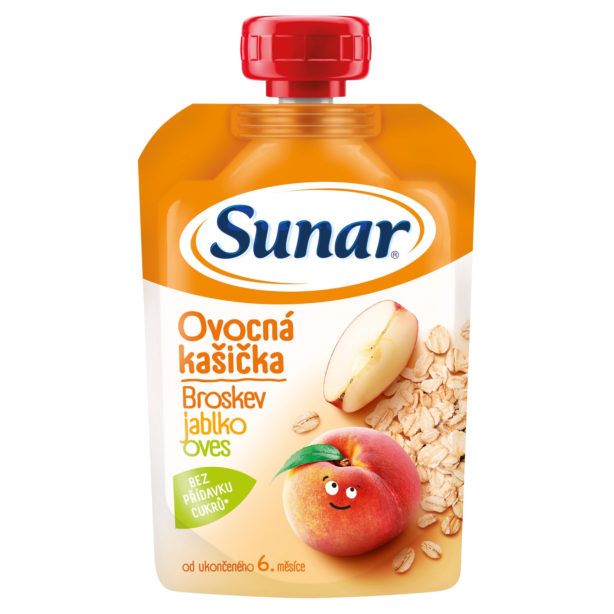Sunar kašička ovocná kapsička broskev, jablko, ovesné vločky 6m+ 120 g