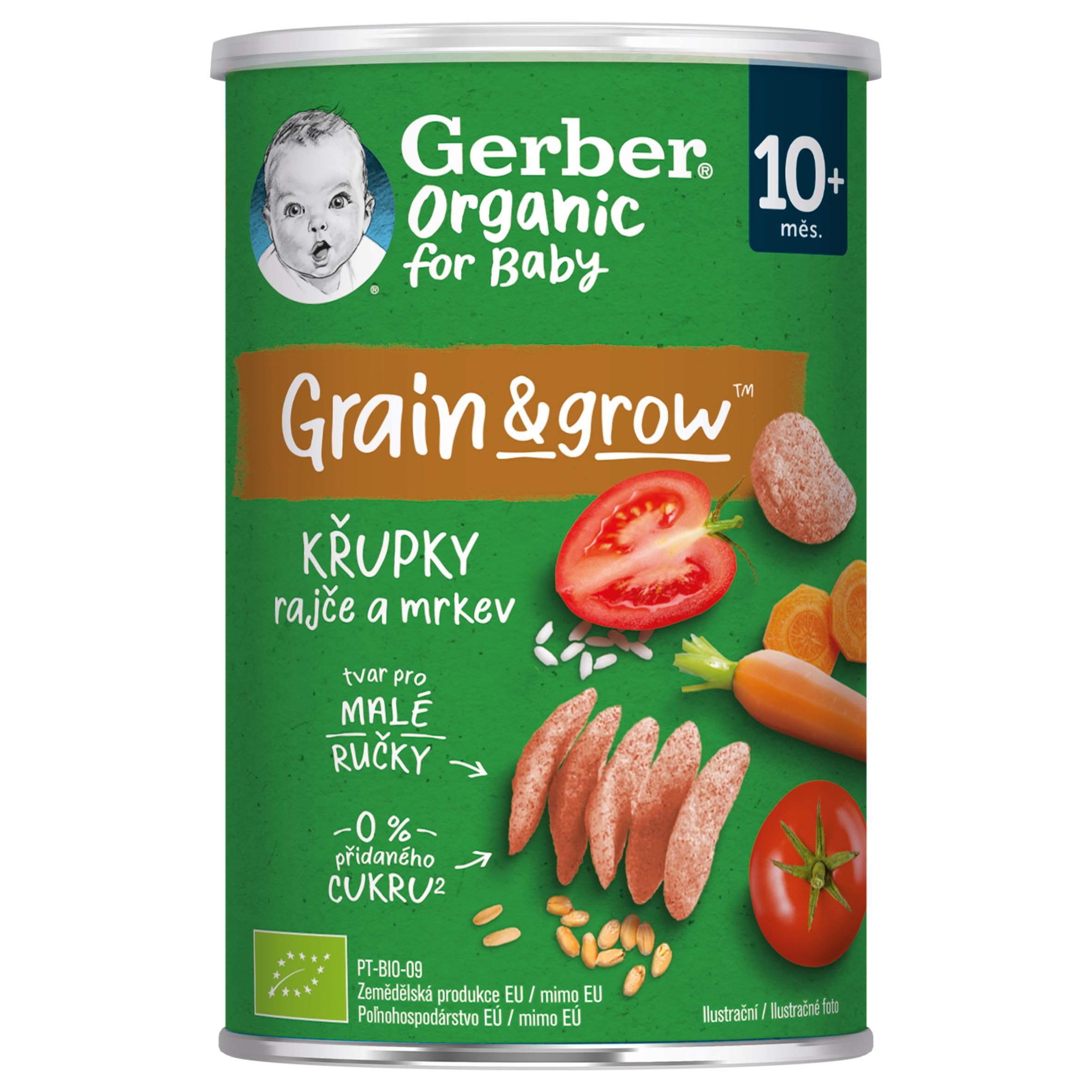 Gerber Organic křupky s rajčaty a mrkví 35g