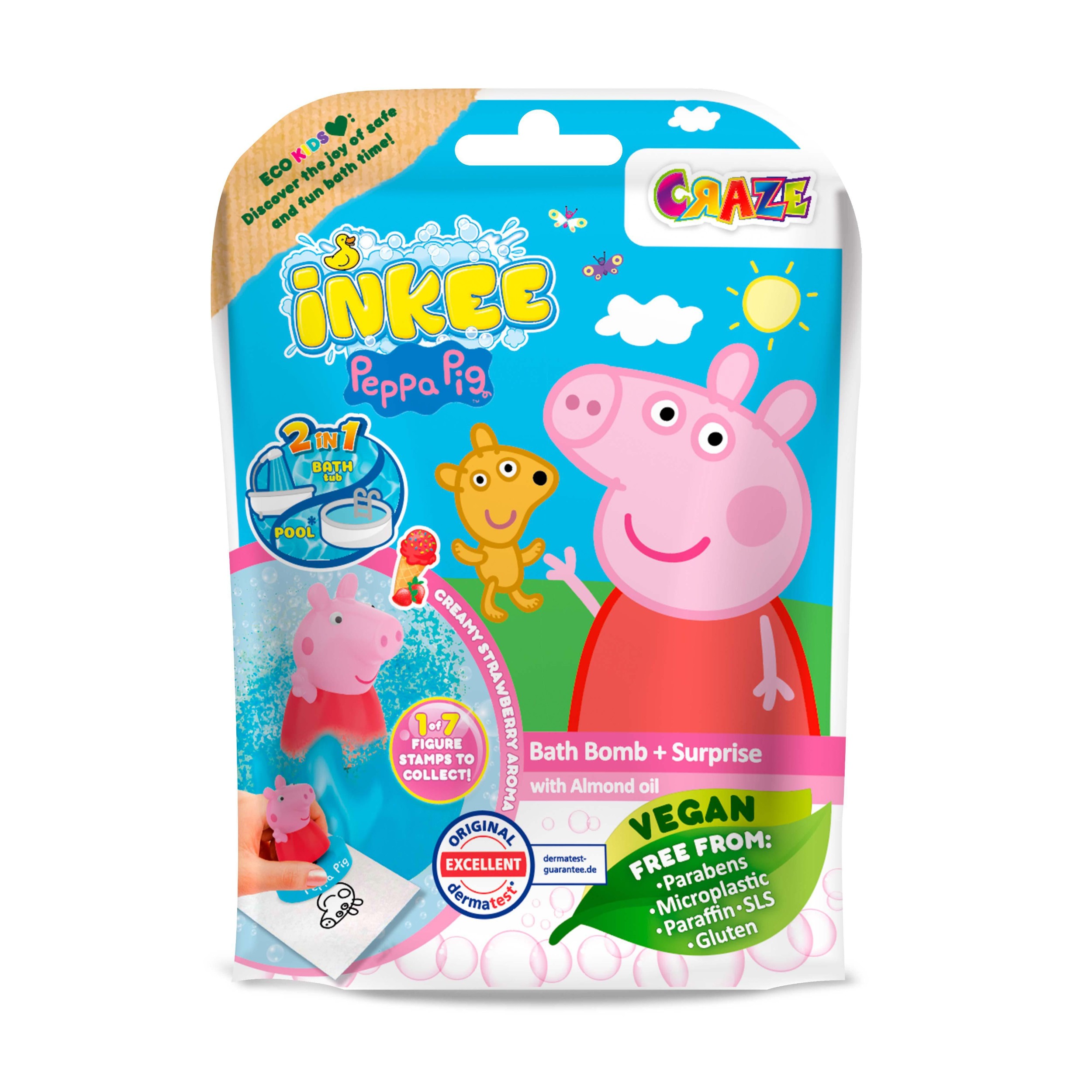 INKEE Koupelová bomba s překvapením Peppa Pig 80g