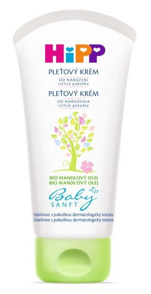 HiPP Babysanft Pleťový krém s přírodním BIO mandlovým olejem pro citlivou pokožku 75 ml