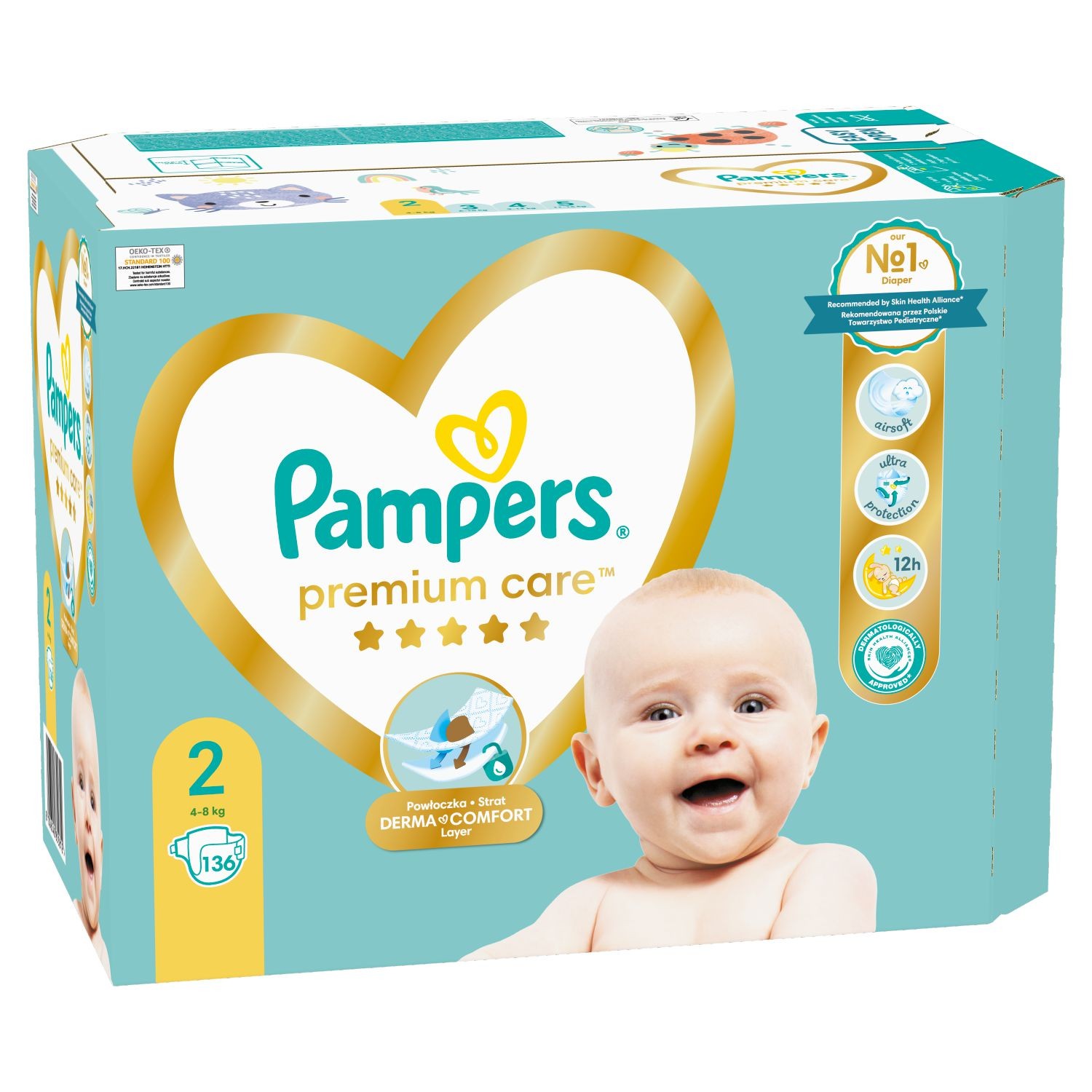 Pampers Premium Care Plenky vel. 2, 4kg - 8kg, 136ks