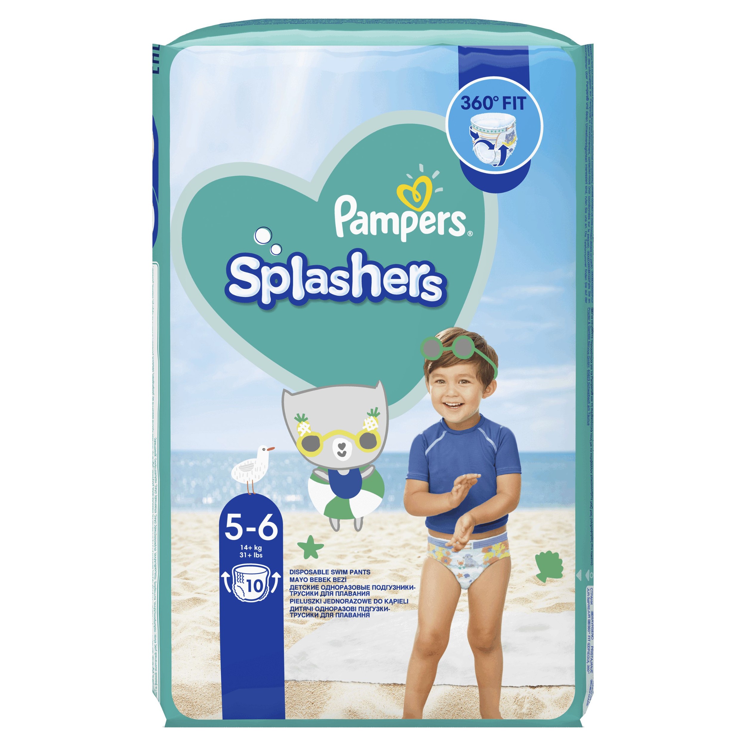 Pampers Splashers Plenkové kalhotky do vody vel.5-6, 10 ks